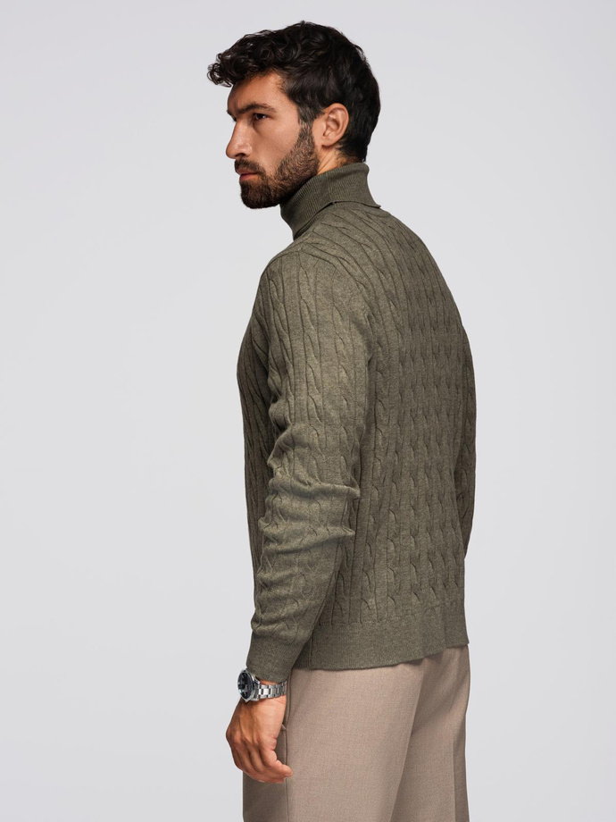 Knitted monochrome men's viscose cardigan - navy blue V1 OM-SWCD-0126