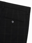 Men's pants with a classic cut in a delicate check - black V5 OM-PACP-0187