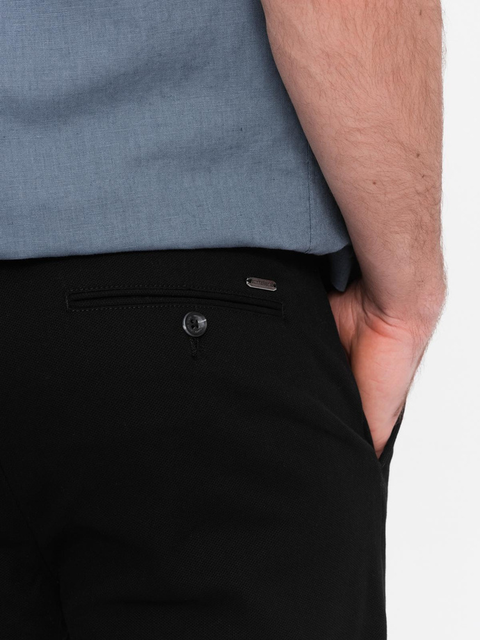 Spodnie męskie chino SLIM FIT - czarne V4 OM-PACP-0186
