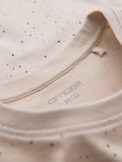 Men's printed cotton t-shirt with round neckline - beige V2 OM-TSFP-0186