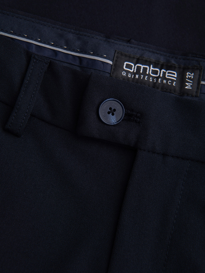 Men's smart chino SLIM FIT pants - navy blue V3 OM-PACP-0191