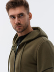 Men's zip-up sweatshirt - dark olive V4 B1421