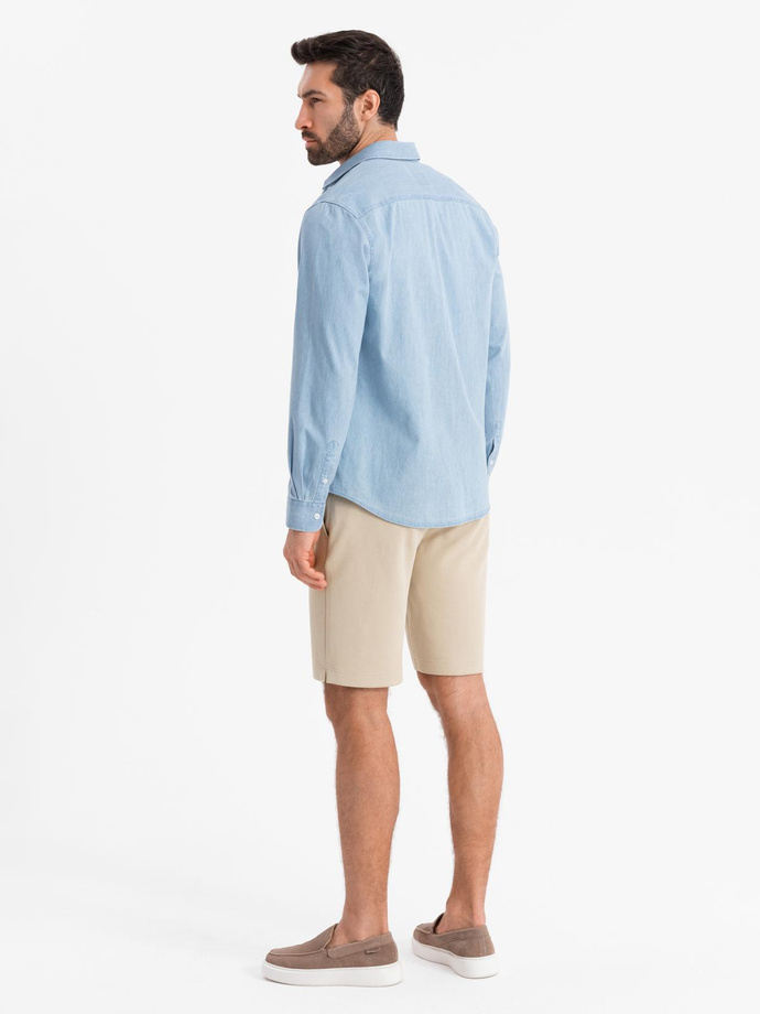 Men's structural knit SLIM FIT shorts - sand V3 OM-SRCS-0169 