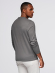 Longsleeve męski z nadrukiem w stylu collegowym - szary V1 OM-LSPT-0117