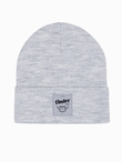 Gift set for him - gray/melange hat + 2-pack of patterned socks + Z64 playing cards