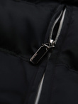 Men's quilted jacket with gloss and stand-up collar - black V1 OM-JALP-0218