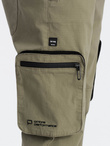 Men's JOGGER pants with zippered cargo pockets - light olive V1 OM-PAJO-0135