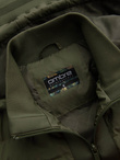 Men's quilted bomber jacket with high collar - dark olive green V3 OM-JALP-0140