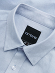 Elegancka męska koszula oxford z haftem – błękitna V1 OM-SHOS-0172