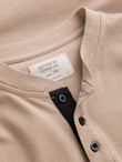 Men's collarless polo shirt - beige V5 OM-TSCT-0156