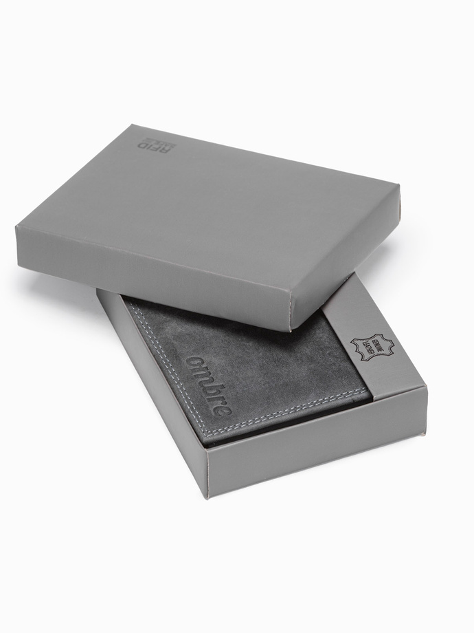 Men's leather wallet - black A092