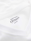 Men's V-neck SLIM FIT longsleeve with elastane and print - white V2 OM-LSBC-0123