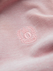 Melange men's polo shirt with striped collar - pink V2 OM-POSS-0109