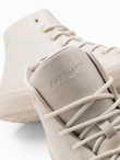 Men's high-top sneakers shoes with rubber toe - cream V1 OM-FOSH-0138