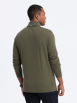 Men's turtleneck longsleeve - dark olive V4 OM-LSCL-0112