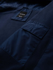Lightweight colorful men's sports jacket with fleece - green and navy blue V20 OM-JANP-0194