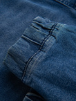 Men's wash-effect denim JOGGERS pants - blue V2 OM-PADJ-0267