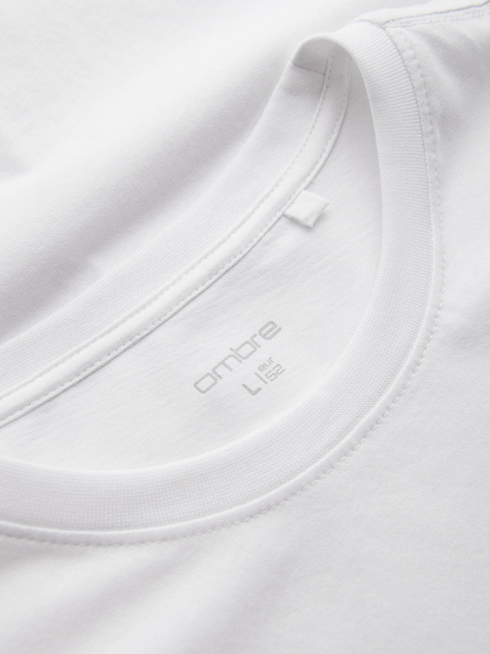 Ombre Streetstyle men's pocket print cotton t-shirt - white V8 OM-TSCT-0108