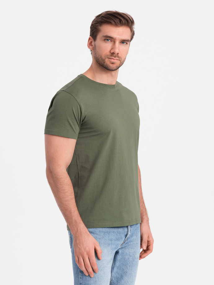 BASIC men's classic cotton T-shirt - khaki V6 OM-TSBS-0146