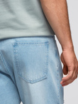 Men's CARROT FIT denim pants with rubbing - light blue V1 OM-PADP-0250