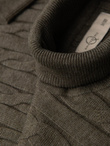 Knitted monochrome men's viscose cardigan - navy blue V1 OM-SWCD-0126