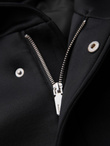 Men's insulated coat with hood and concealed zipper - black V1 OM-COWC-0110
