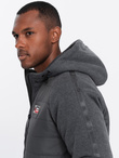 Men's mid-season jacket - dark grey C601
