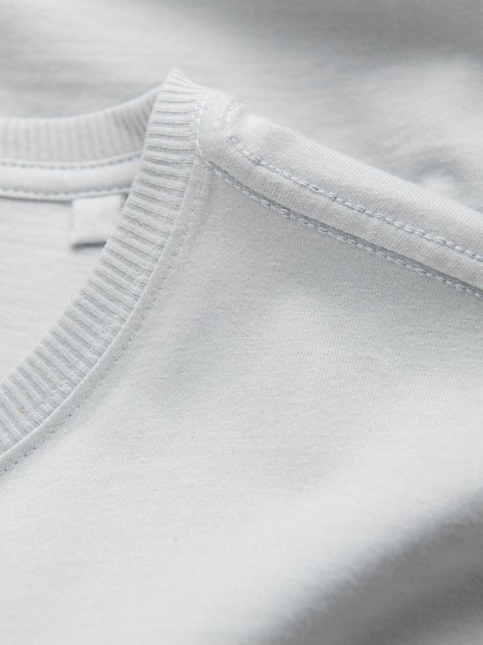 Men's cotton t-shirt with pocket print - light grey V10 OM-TSPT-0154