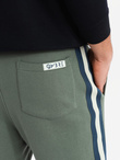 Men's sweatpants with piping and leg ribbing - olive V2 OM-PASK-0258