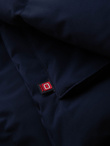 Men's winter jacket with detachable hood made of waterproof material - navy blue V1 OM-JAHP-0306
