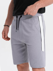 Men's sweat shorts with leopard stripes - gray V9 W359