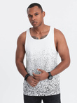 Tank top męski bawełniany z gradientowym nadrukiem - biały V1 OM-TSTT-22SS-001