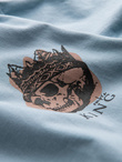 T-shirt męski bawełniany z nadrukiem na klatce piersiowej - jasnoniebieski V2 OM-TSPT-0167