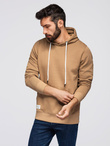 Men's BASIC kangaroo hooded sweatshirt - brown V2 B1674