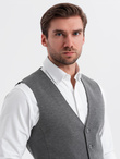Elegant men's set suit vest + shorts - graphite V3 Z112