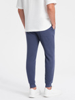 Men's ottoman fabric sweatpants - dark blue V2 OM-PASK-0129