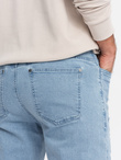 Wash men's TAPER FIT denim pants with rubbing - blue V1 OM-PADP-0163