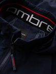 Men's jacket with hood and high collar - navy blue V2 OM-JANP-0222