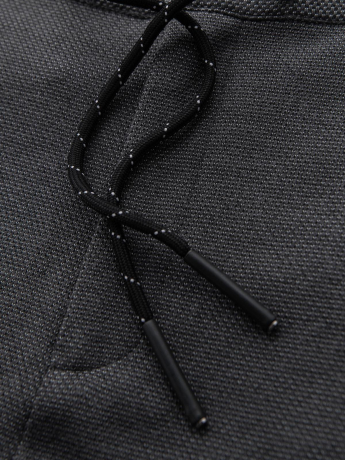 Men's knitted pants with elastic waistband - dark grey V2 OM-PACP-0116