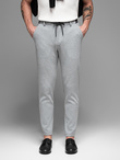 Men's knitted pants with elastic waistband - light grey V1 OM-PACP-0116
