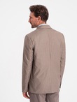 Men's classic blazer with pillowcase pocket - beige V3 OM-BLZB-0115