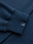 Men's structured knit polo collar sweatshirt - dark blue V5 OM-SSNZ-0149