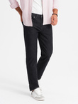 Klasyczne męskie spodnie jeansowe REGULAR FIT – czarne V2 OM-PADP-0152