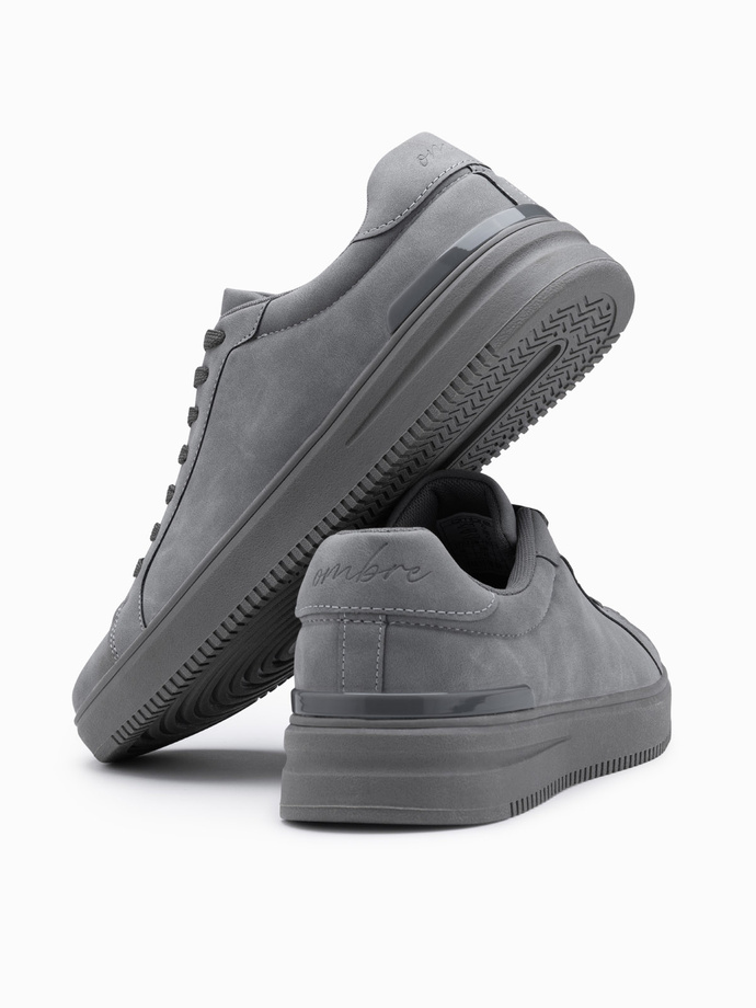 Casual solid men's eco nubuck shoes - grey V3 OM-FOCS-0151