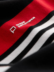 Men's fitted polo shirt with two-tone stripes - black V2 OM-POSS-0127