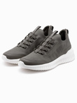 Męskie buty sneakersy wsuwane wykonane z lekkich materiałów - khaki V2 OM-FOKS-0149