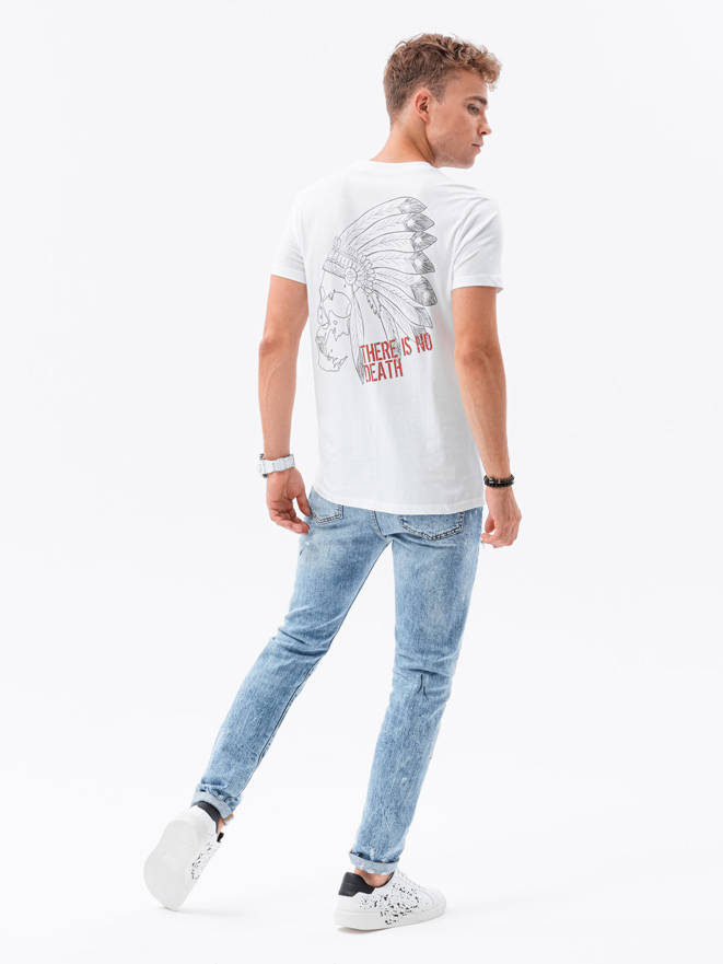 Men's printed t-shirt - white S1682