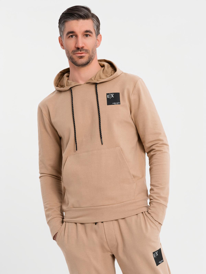 Men's sweatshirt set hoodie + sweatpants - brown V3 Z107