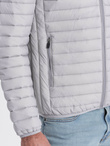 Men's satin-finish bomber jacket with contrasting ribbed cuffs - black V1 OM-JALP-22FW-007