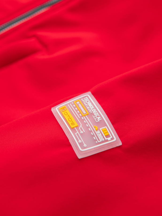 Męska kurtka z polarowym środkiem SOFTSHELL- czerwony V6 OM-JANP-0137
